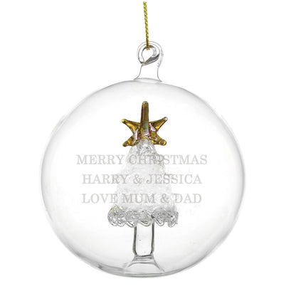 Personalised Glass Christmas Tree Bauble - image 4