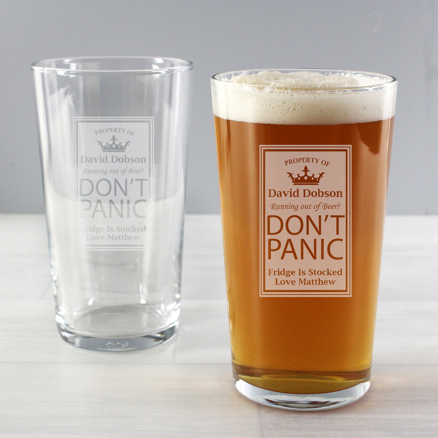 Personalised Don't Panic Pint Glass - image 4
