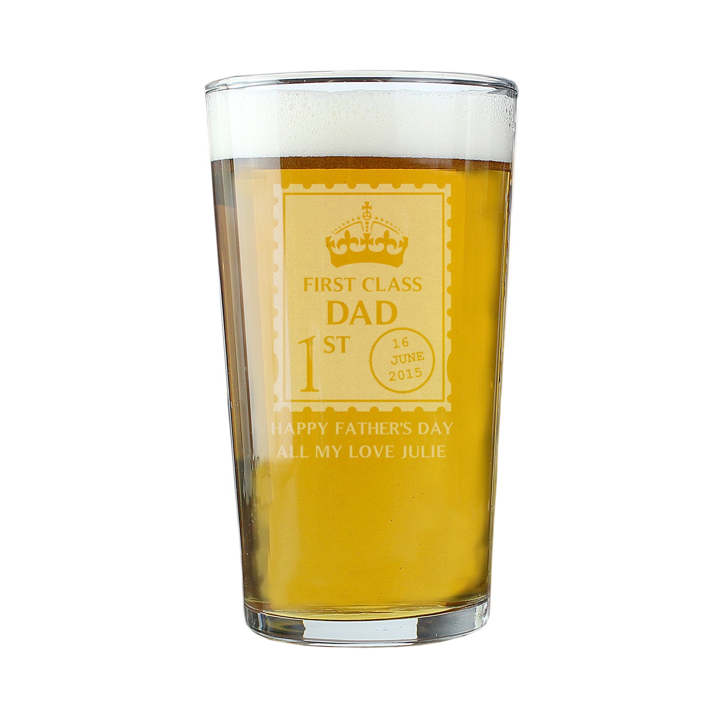 Personalised 1st Class Pint Glass - image 2