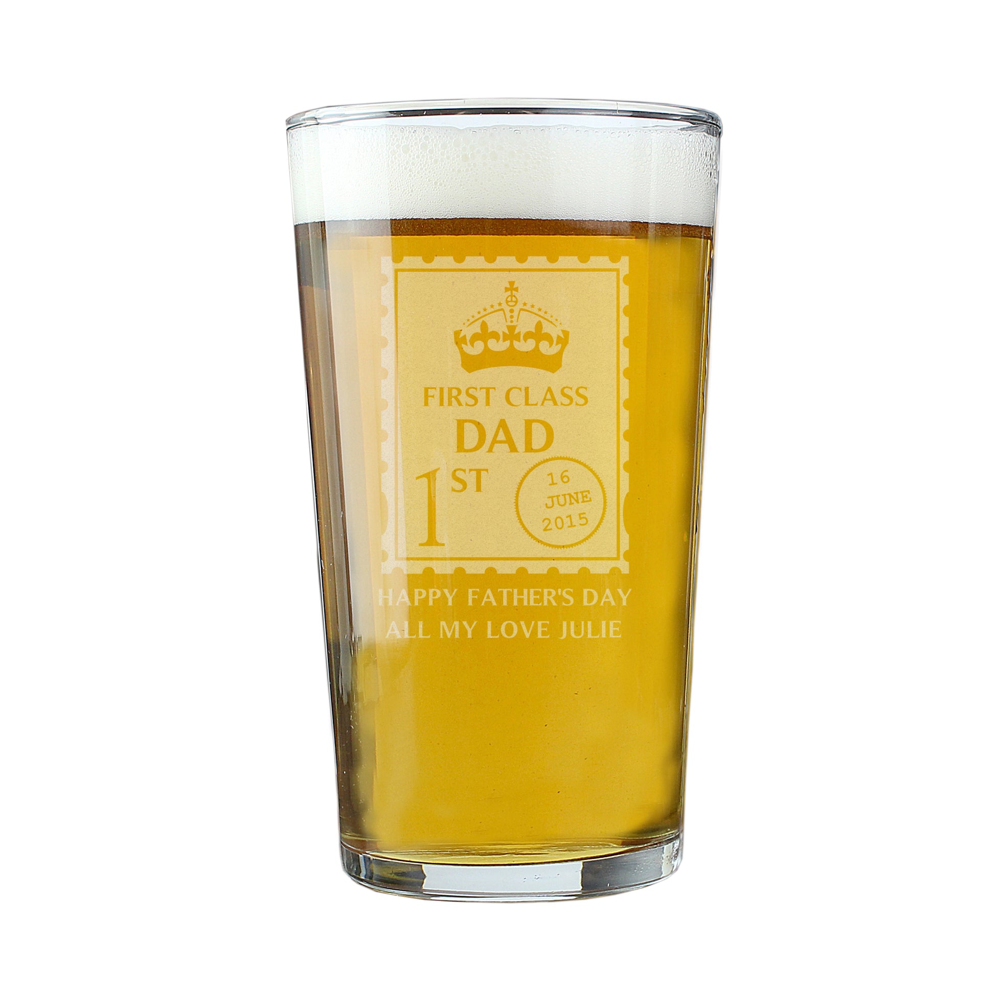 Personalised 1st Class Pint Glass - image 2