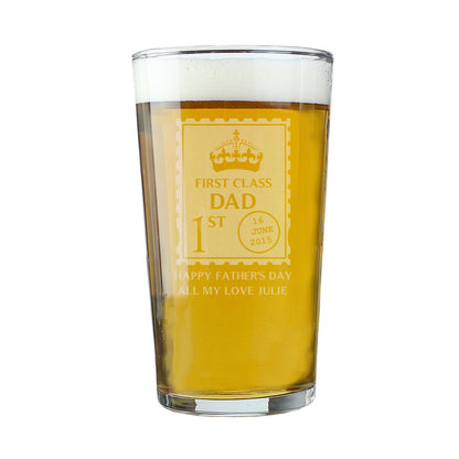 Personalised 1st Class Pint Glass - image 2