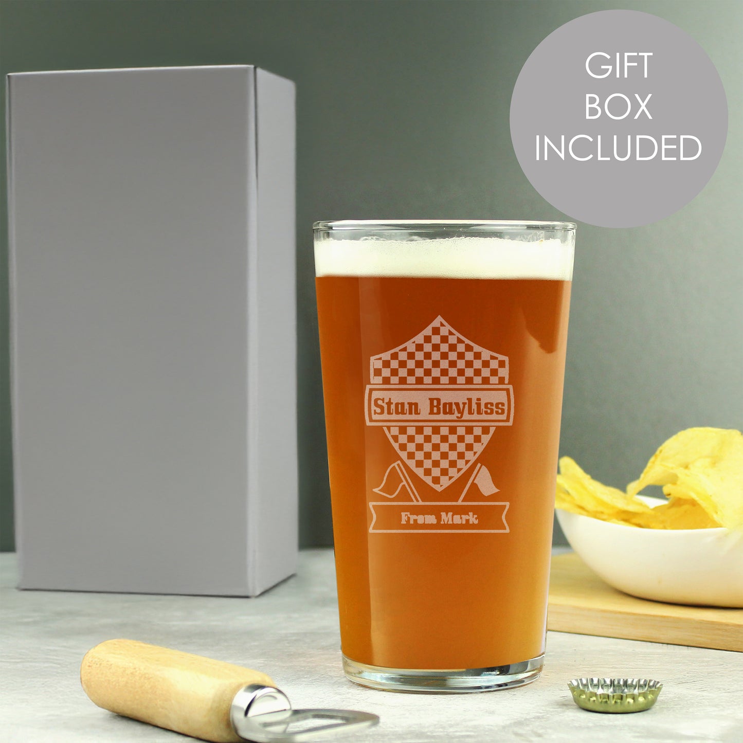 Personalised Formula 1 Pint Glass from Heartfelt Gifts