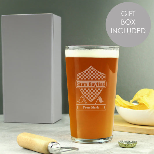 Personalised Formula 1 Pint Glass from Heartfelt Gifts