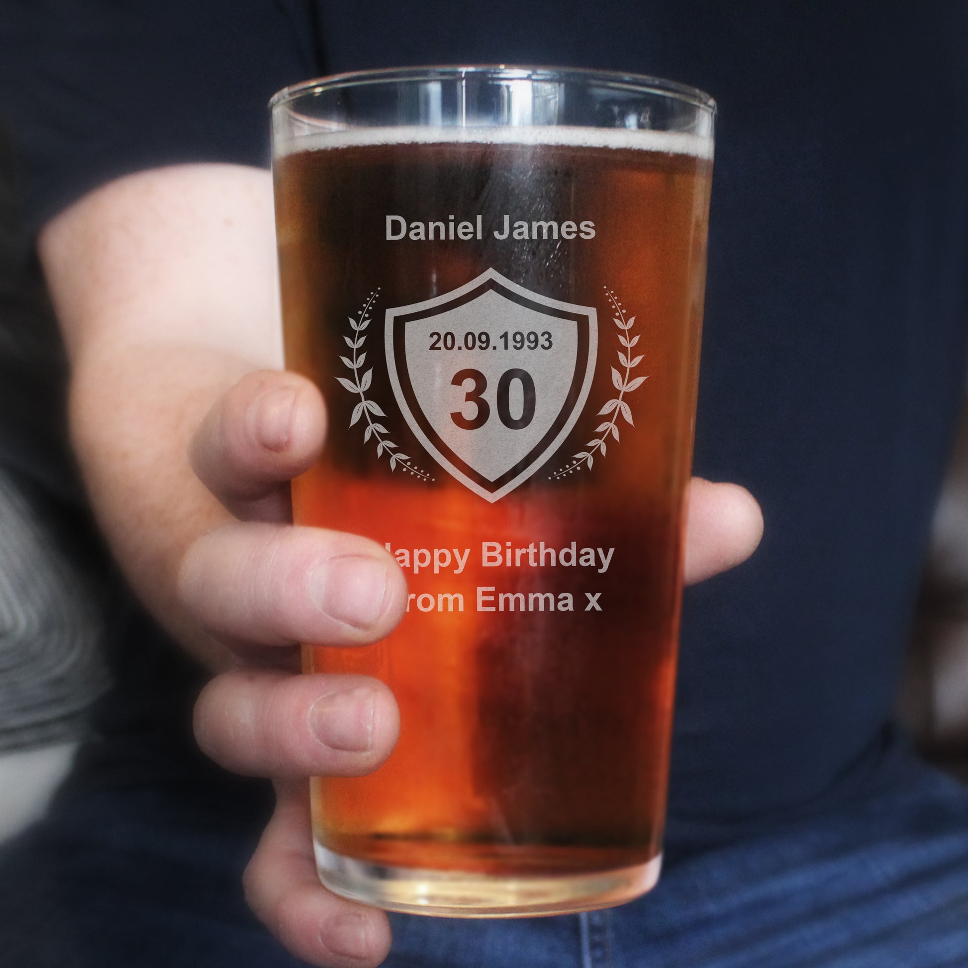 Personalised Age Crest Pint Glass - image 2