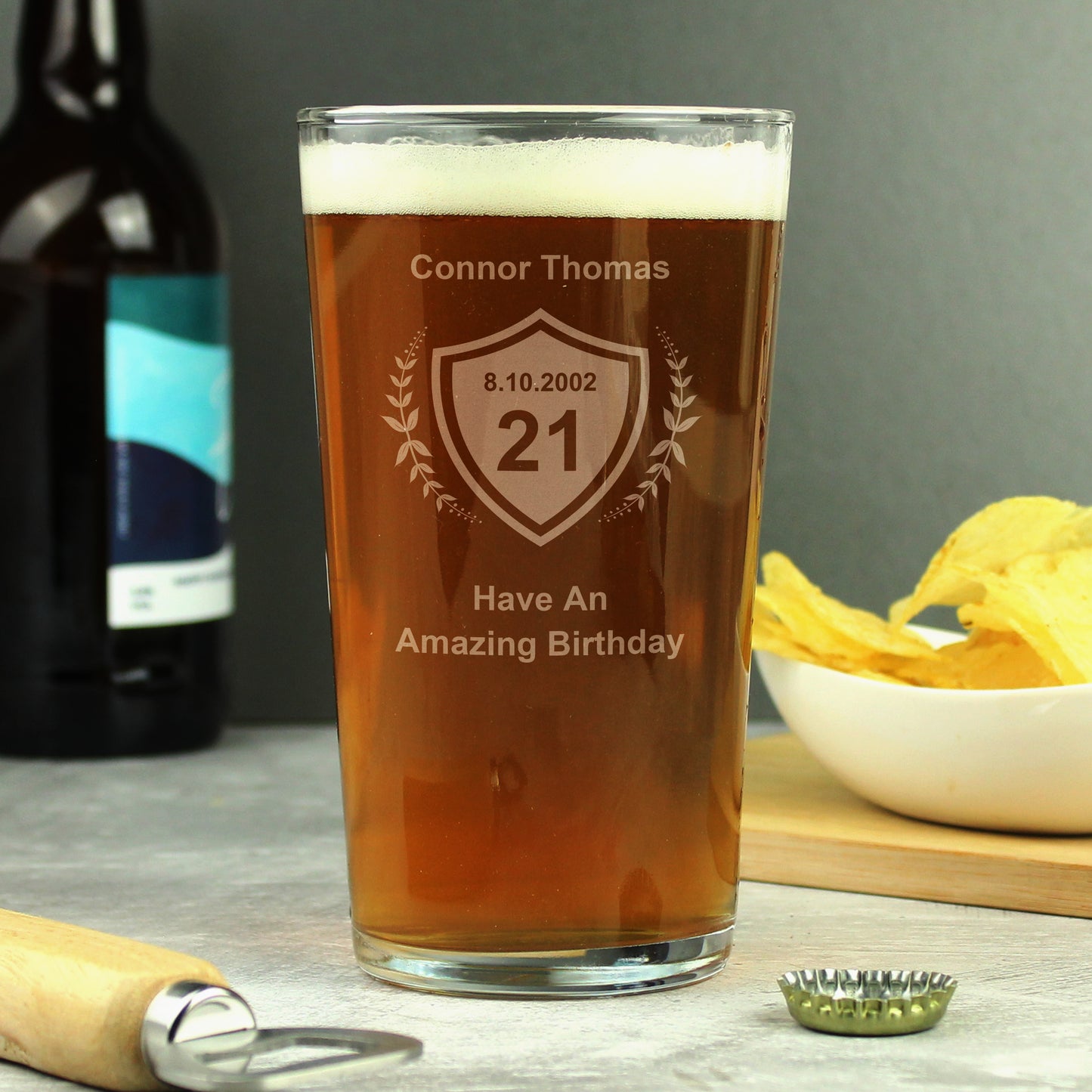 Personalised Age Crest Pint Glass - image 3