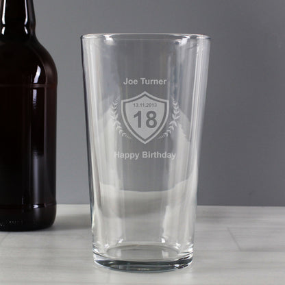 Personalised Age Crest Pint Glass - image 4
