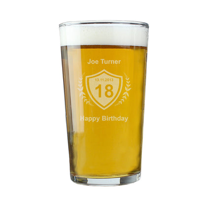 Personalised Age Crest Pint Glass - image 5