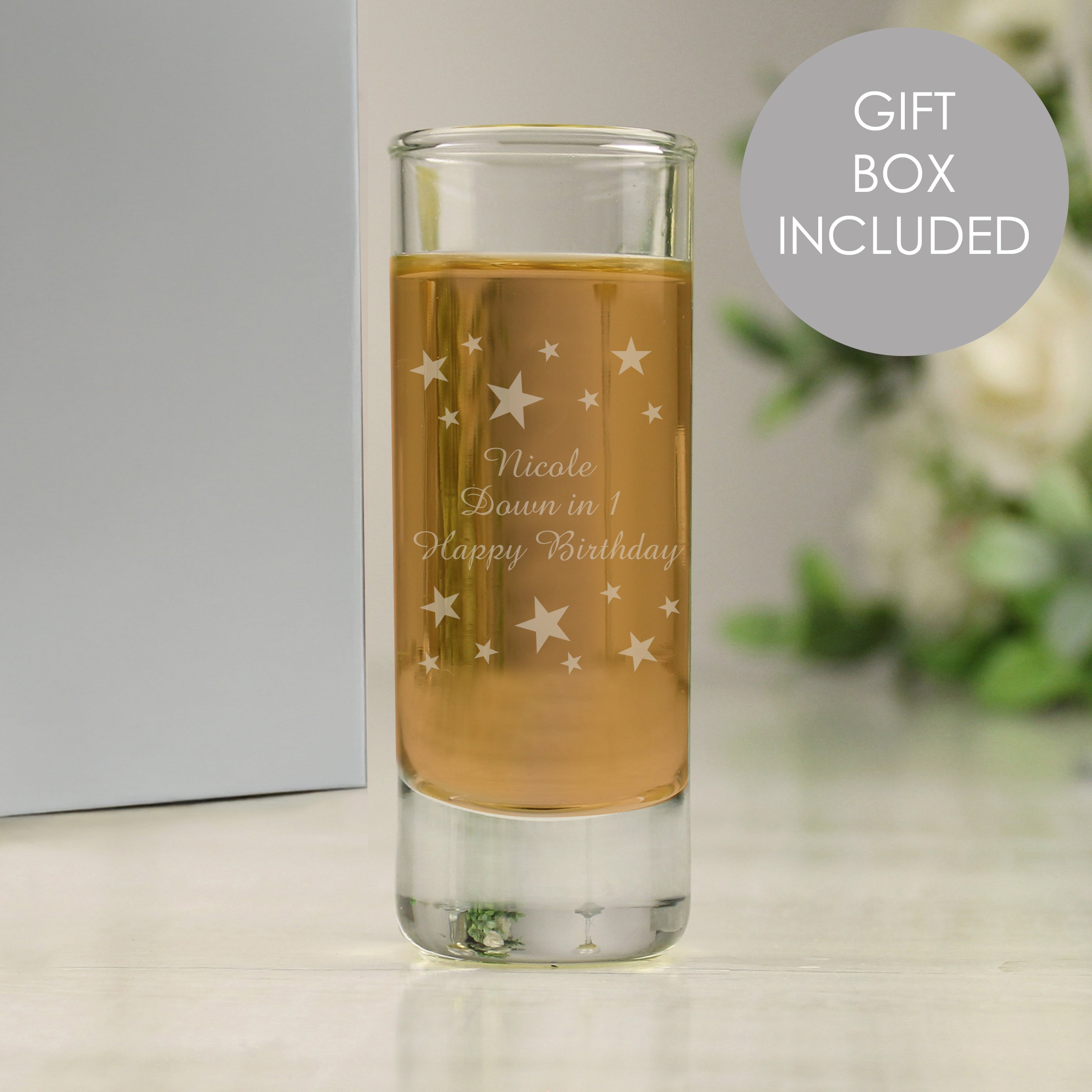 Personalised Starry Shot Glass from Heartfelt Gifts