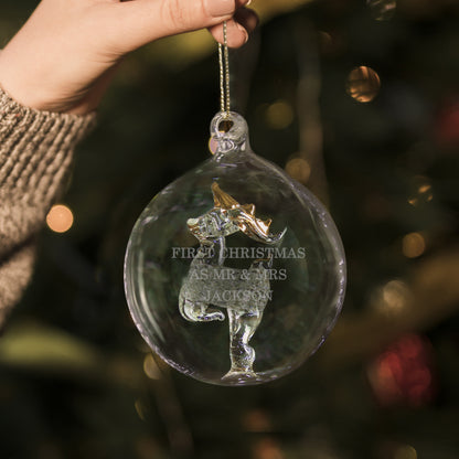 Personalised Glass Reindeer Bauble from Heartfelt Gifts