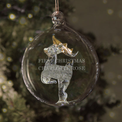 Personalised Glass Reindeer Bauble - image 3
