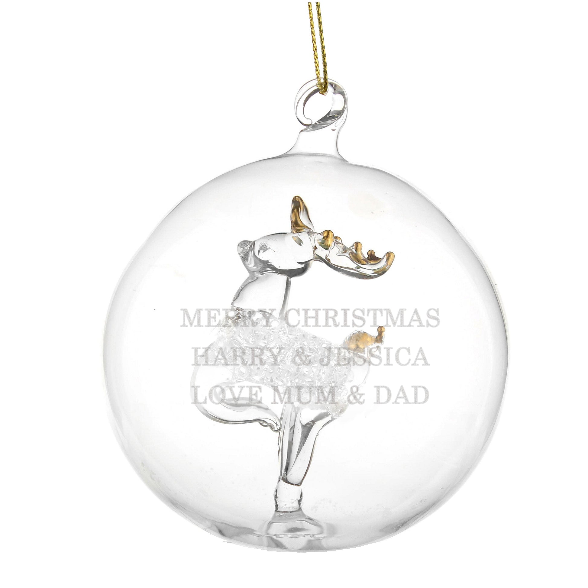 Personalised Glass Reindeer Bauble - image 5