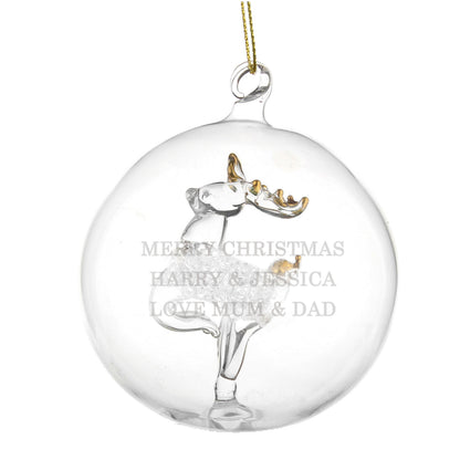 Personalised Glass Reindeer Bauble - image 5
