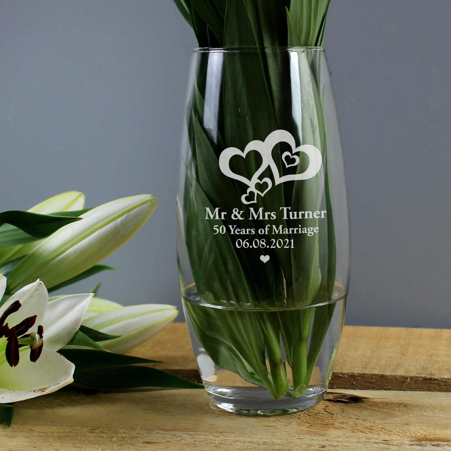 Personalised Love Hearts Bullet Vase from Heartfelt Gifts