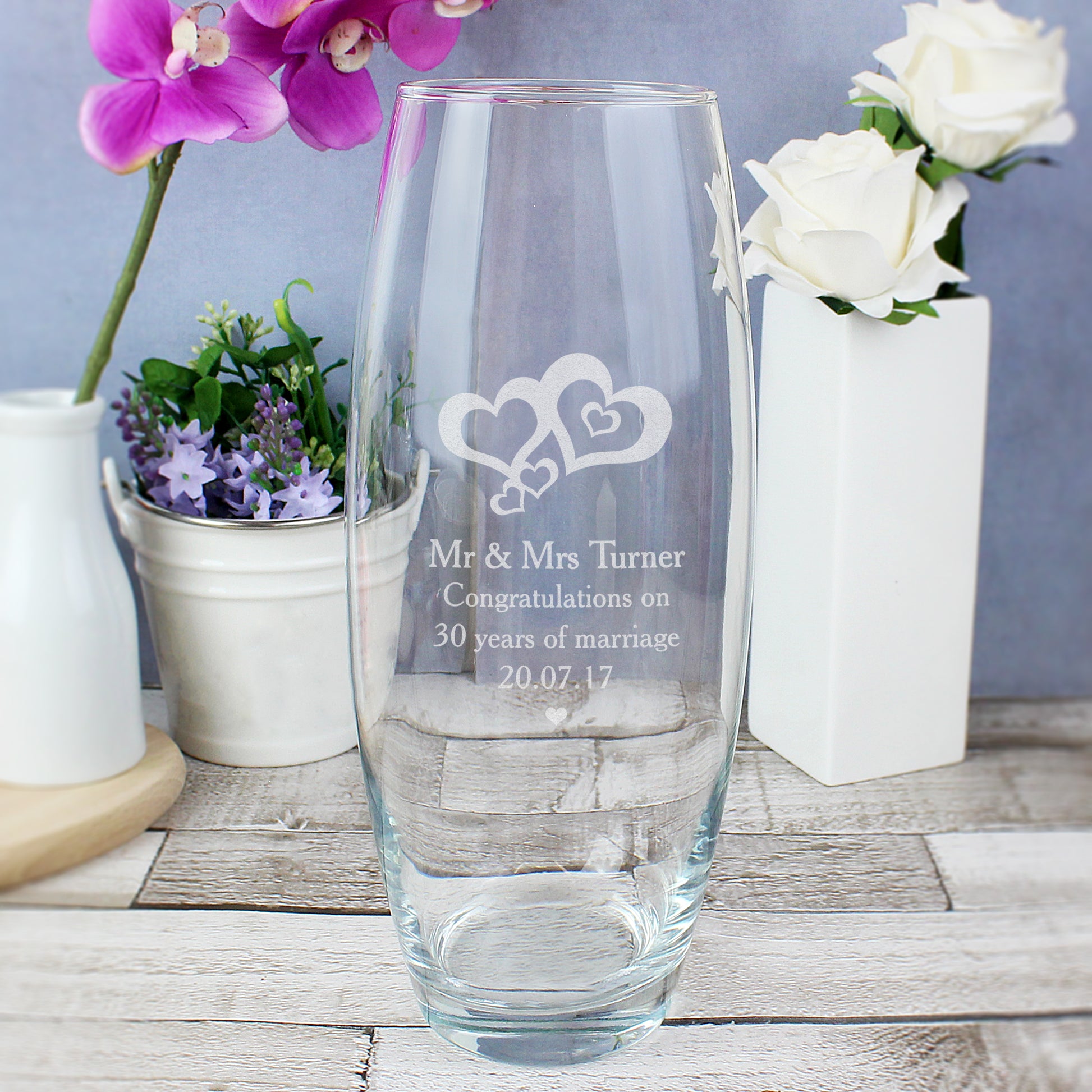 Personalised Love Hearts Bullet Vase - image 3