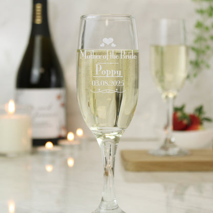 Personalised Decorative Wedding Mother of the Bride Glass Flute - image 2