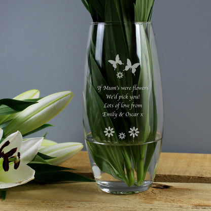 Personalised Butterflies and Flowers Bullet Vase from Heartfelt Gifts