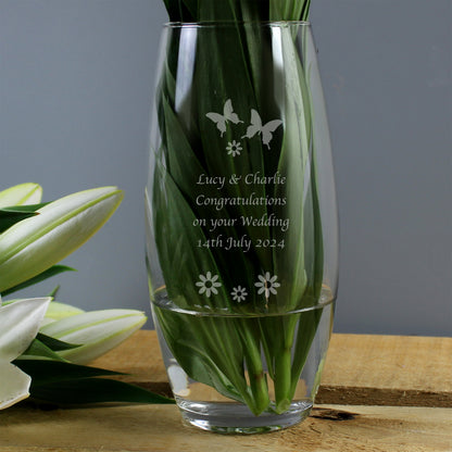 Personalised Butterflies and Flowers Bullet Vase - image 2