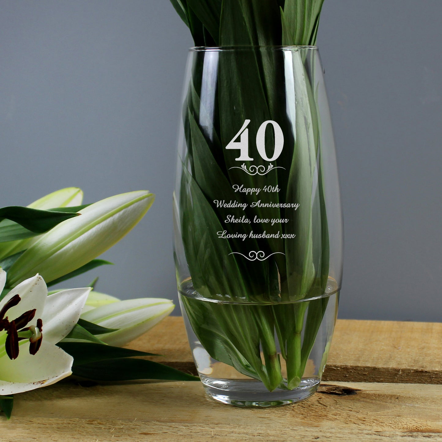 Personalised 40 Years Bullet Vase from Heartfelt Gifts