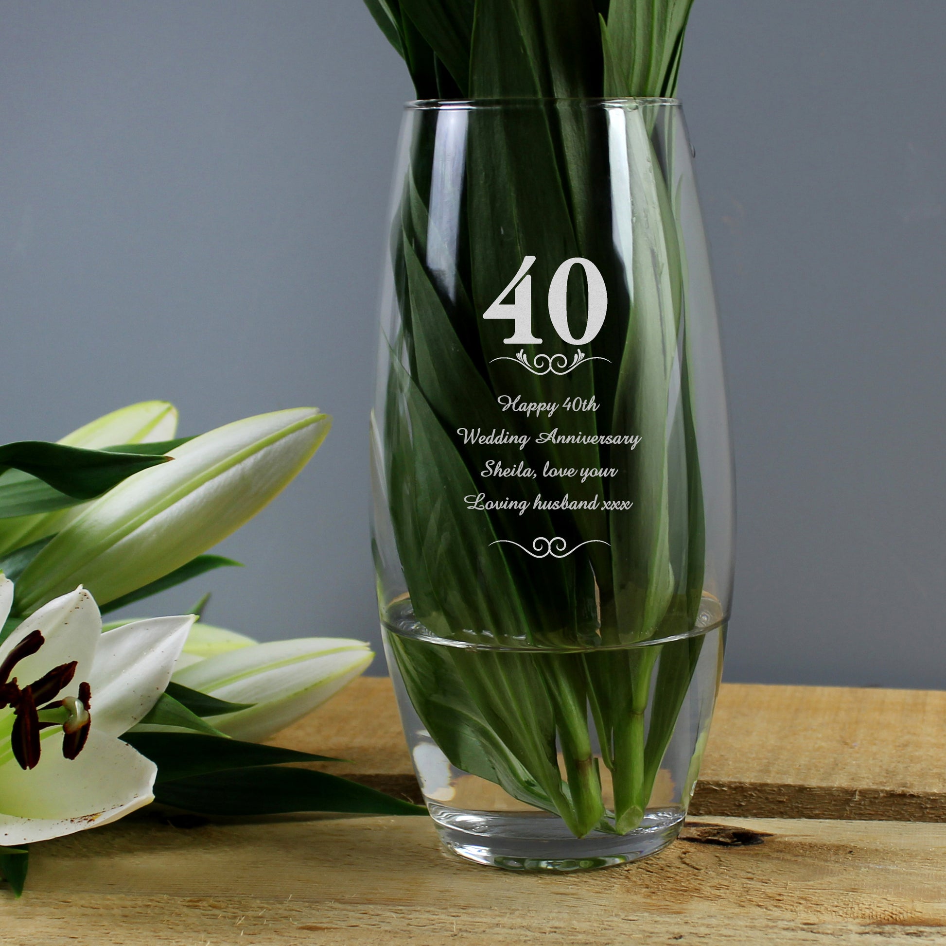Personalised 40 Years Bullet Vase from Heartfelt Gifts