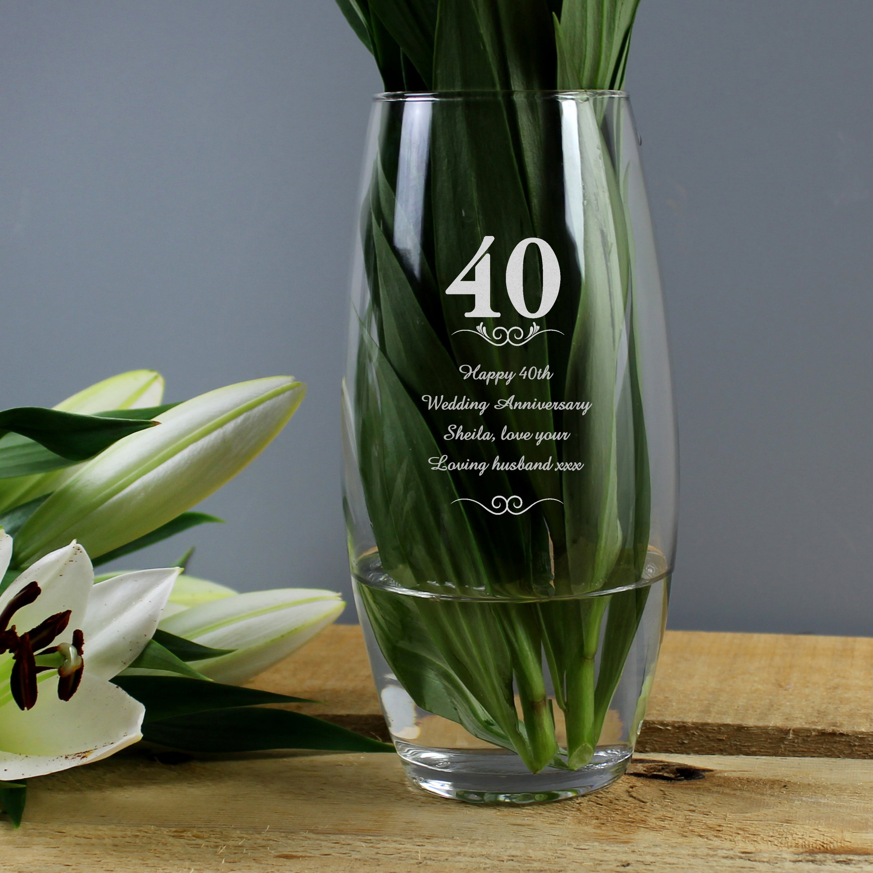 Personalised 40 Years Bullet Vase from Heartfelt Gifts