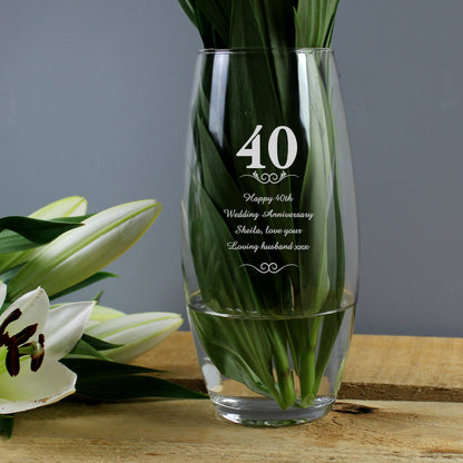 Personalised 40 Years Bullet Vase from Heartfelt Gifts