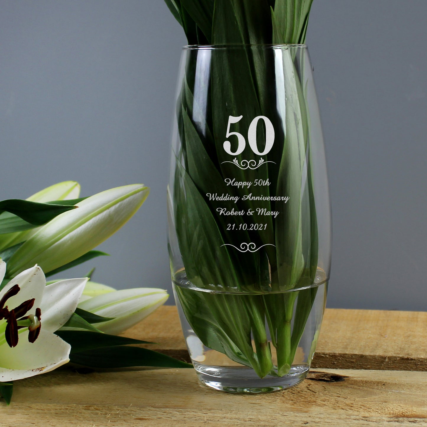 Personalised 50 Years Bullet Vase from Heartfelt Gifts