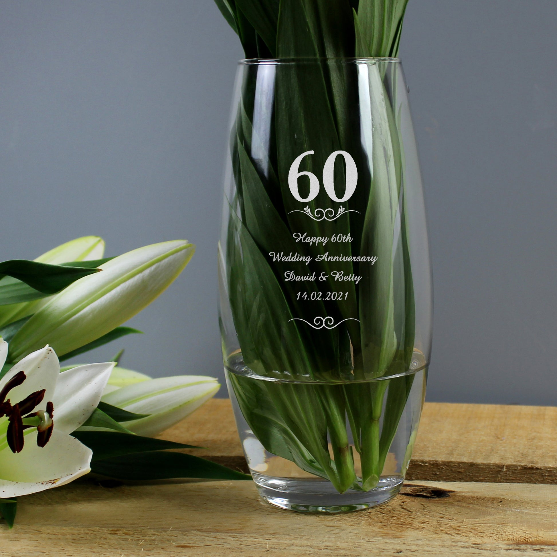 Personalised 60 Years Bullet Vase from Heartfelt Gifts
