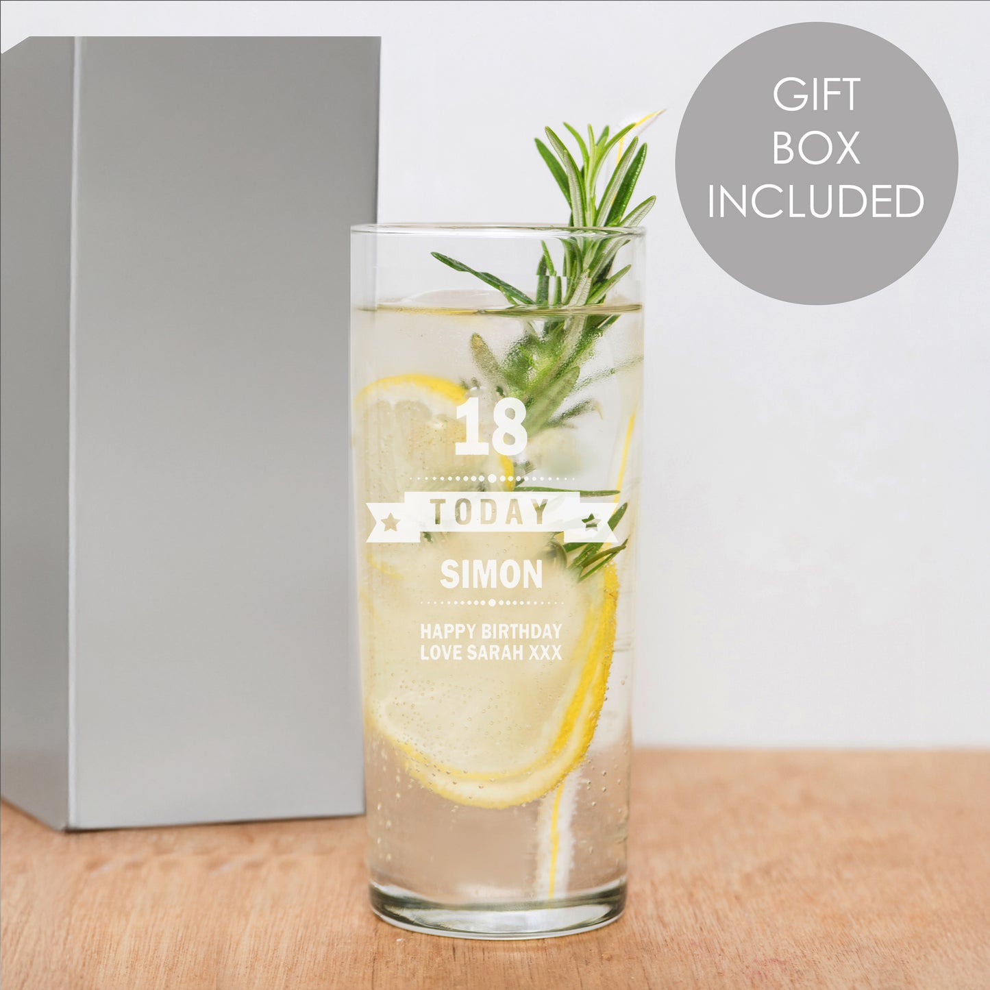 Personalised Birthday Star Hi Ball Glass from Heartfelt Gifts