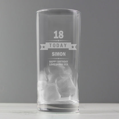 Personalised Birthday Star Hi Ball Glass - image 4