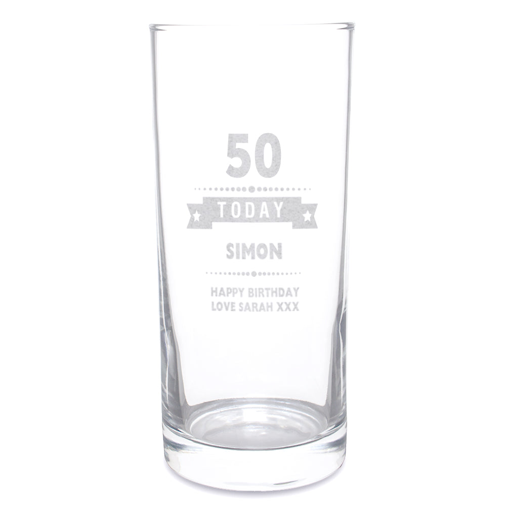 Personalised Birthday Star Hi Ball Glass - image 5