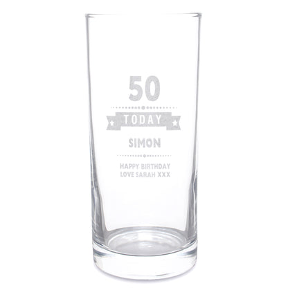 Personalised Birthday Star Hi Ball Glass - image 5