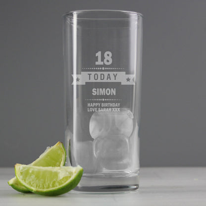 Personalised Birthday Star Hi Ball Glass - image 6