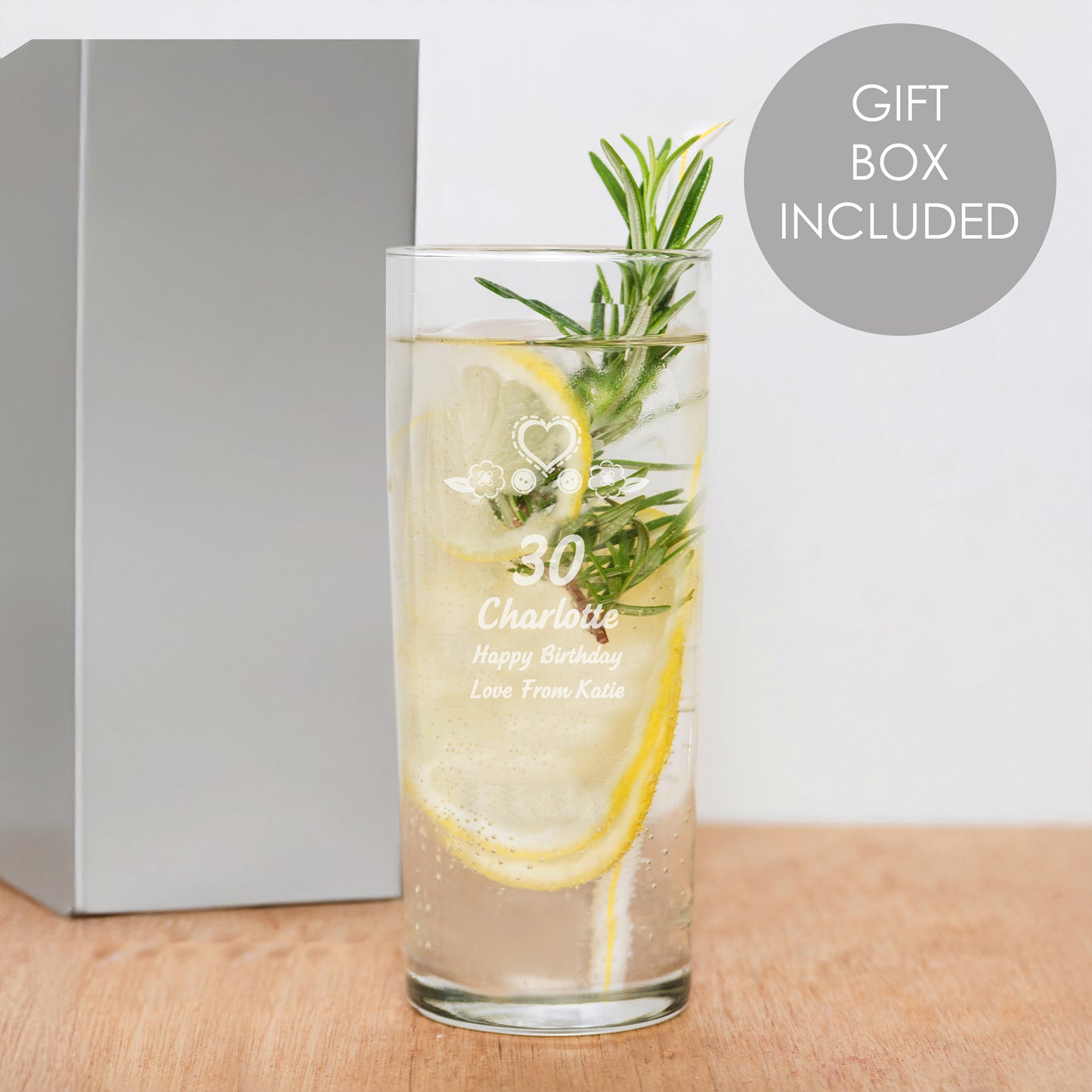 Personalised Birthday Craft Hi Ball Glass from Heartfelt Gifts