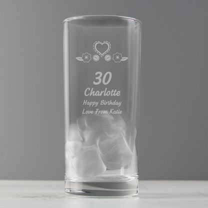 Personalised Birthday Craft Hi Ball Glass - image 3