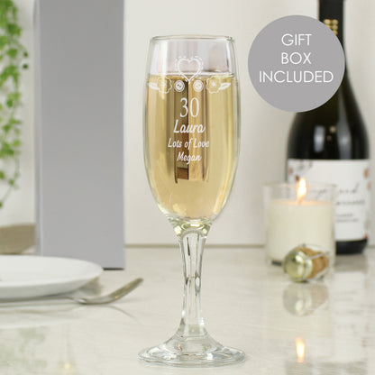Personalised Birthday Craft Flute Glass from Heartfelt Gifts