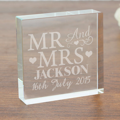 Personalised Mr & Mrs Crystal Token - image 2