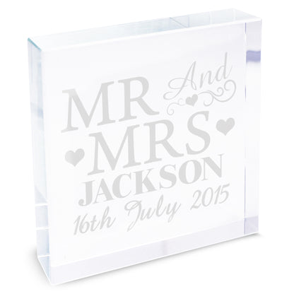 Personalised Mr & Mrs Crystal Token - image 3