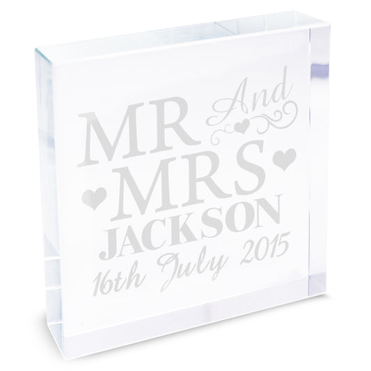 Personalised Mr & Mrs Crystal Token - image 3