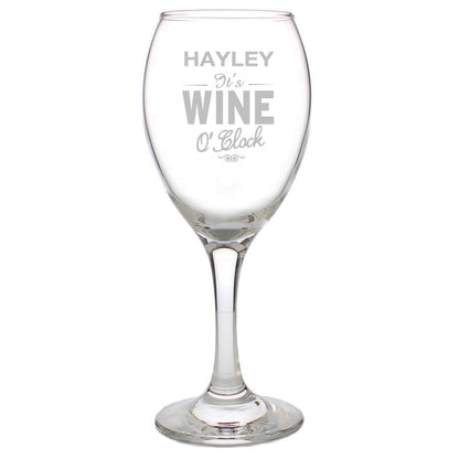 Personalised Wine O'Clock Engraved Wine Glass - image 4