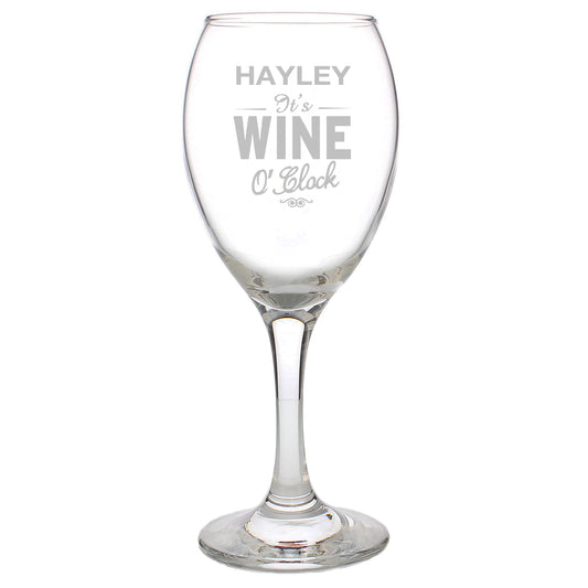 Personalised Wine O'Clock Engraved Wine Glass - image 4
