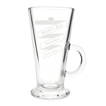 Personalised Heart Banner Latte Glass - image 2