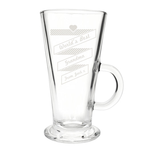 Personalised Heart Banner Latte Glass - image 2