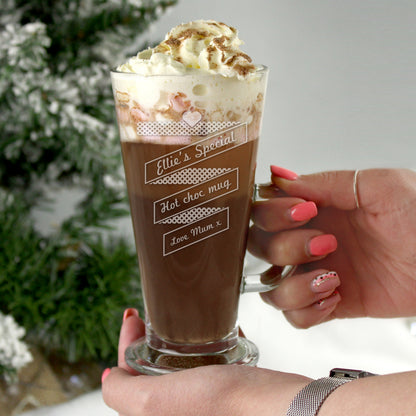 Personalised Heart Banner Latte Glass - image 3
