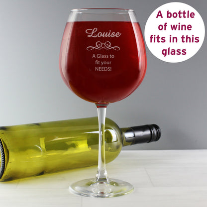 Personalised Decorative Bottle of Wine Glass from Heartfelt Gifts