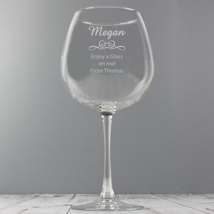 Personalised Decorative Bottle of Wine Glass - image 3