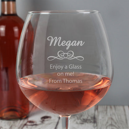 Personalised Decorative Bottle of Wine Glass - image 6