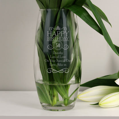 Personalised Birthday Bullet Vase from Heartfelt Gifts
