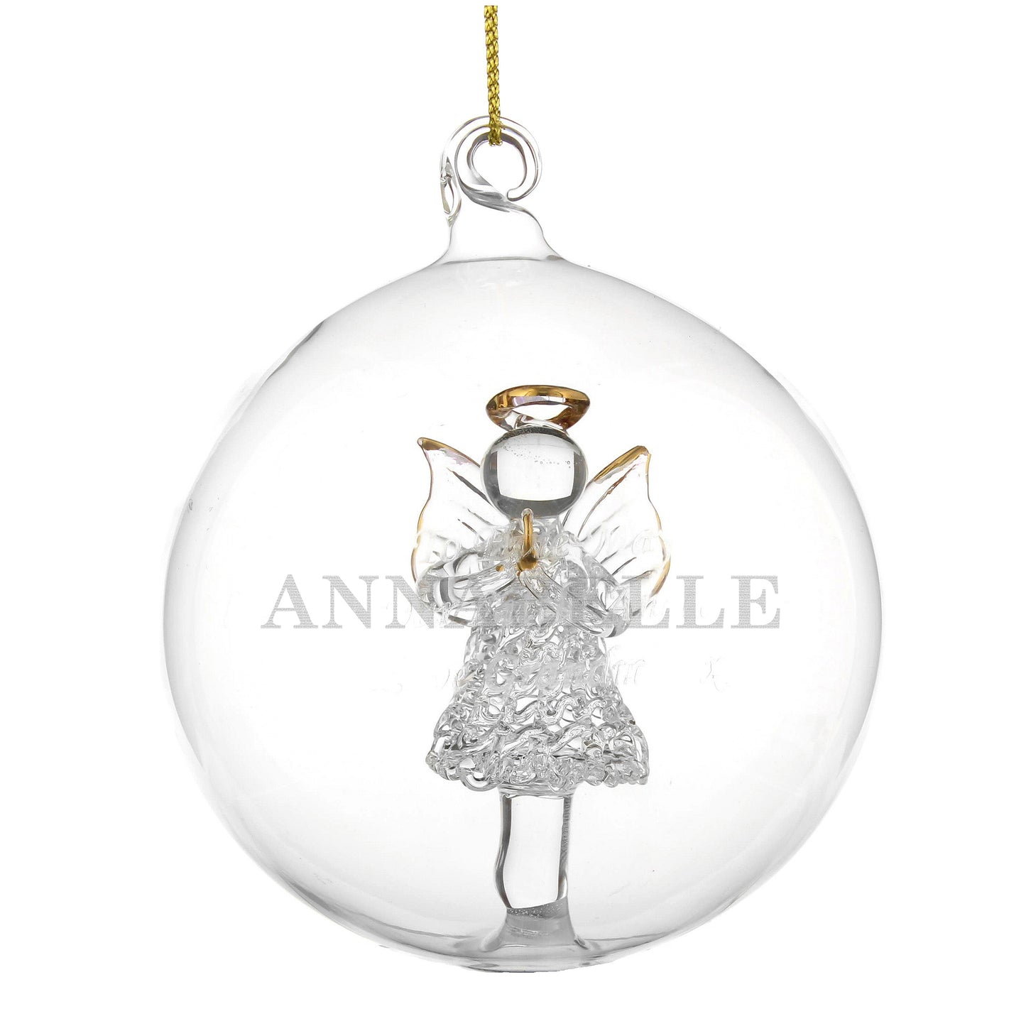 Personalised Name Only Angel Glass Bauble - image 4