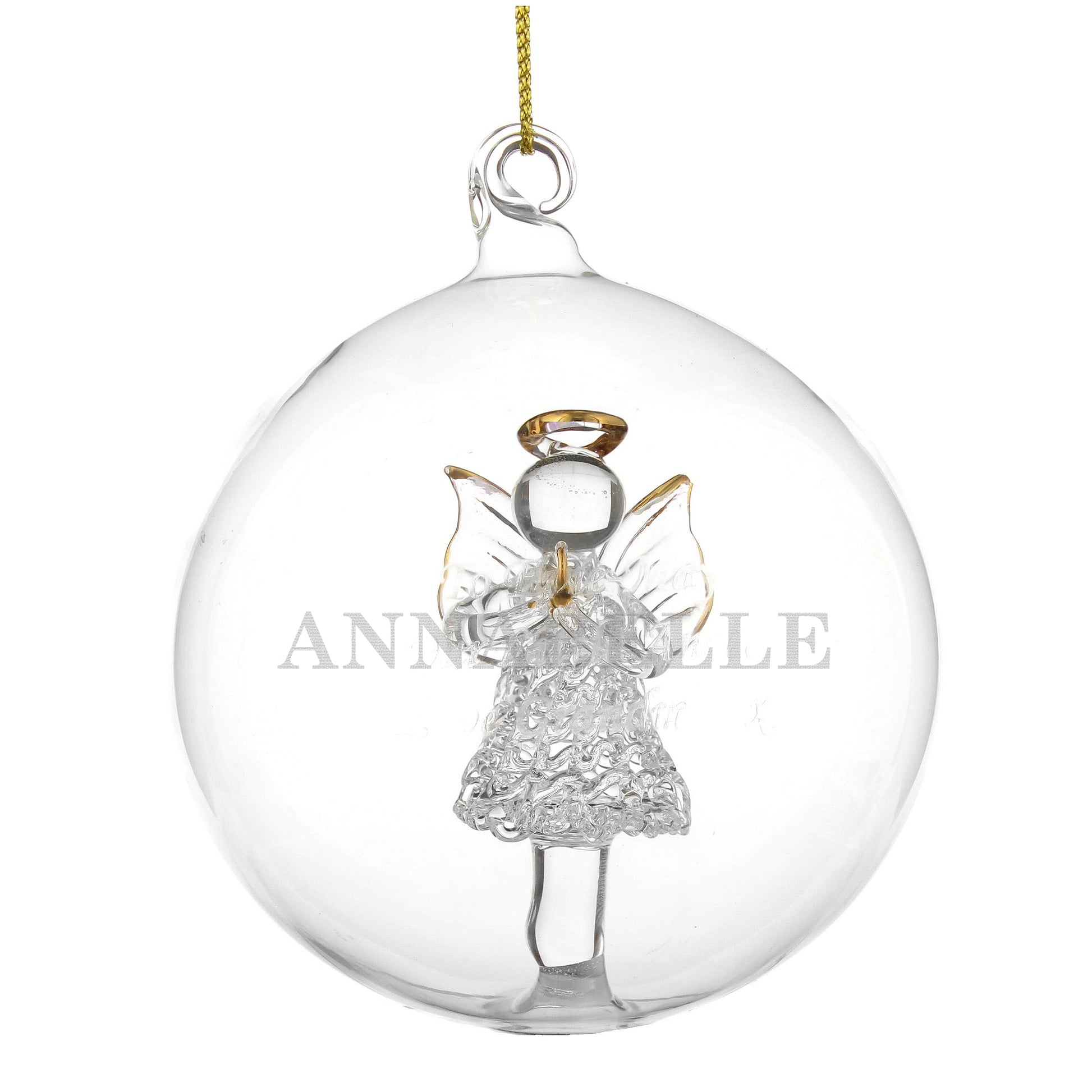 Personalised Name Only Angel Glass Bauble - image 4