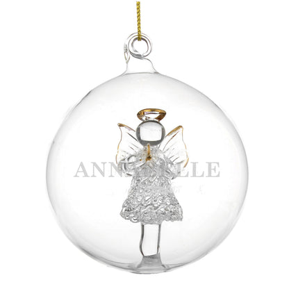 Personalised Name Only Angel Glass Bauble - image 4